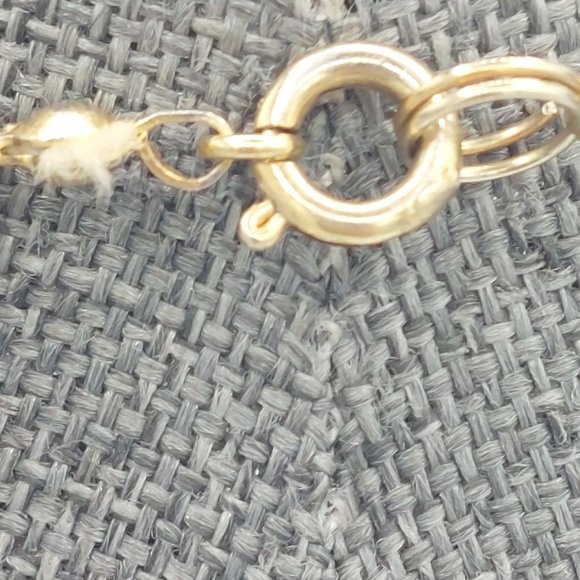 Necklace Blue Beads Gold Painted Random Striping Gold Toned Clasp 26" Single Str - Picture 4 of 5